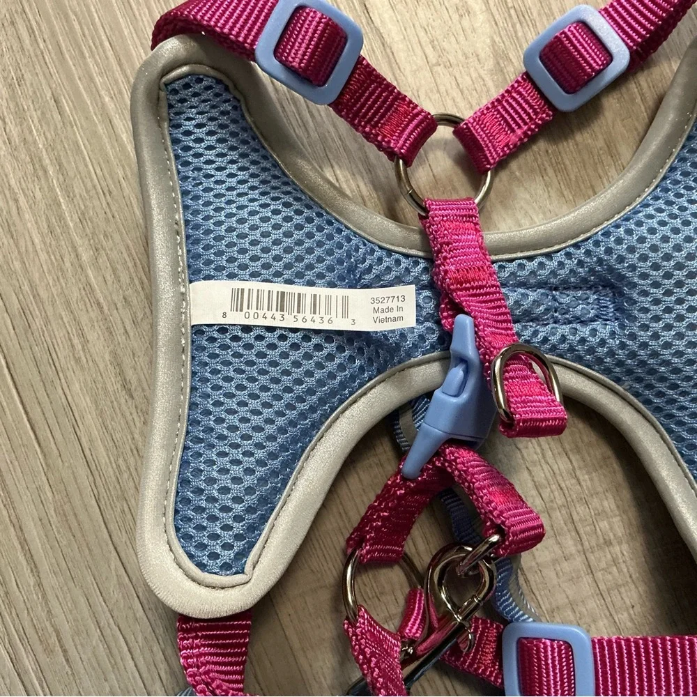Utility Cat & Large Cat Harness & Leash Set Purple & Pink Small/Medium
